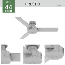 Hunter Fan Company 52404 Presto Ceiling Fan, Dove Grey