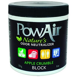 PowAir Block Natural Odour Neutraliser - Apple Crumble 170g - Odour Control for Small Rooms and Areas - Natural Formulation