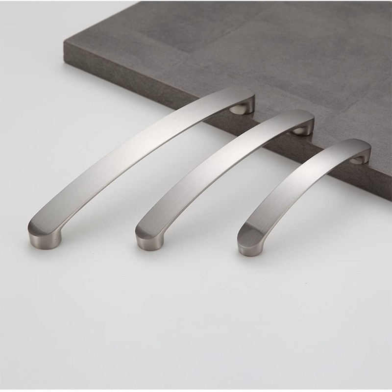 10 x Brushed Nickel Kitchen Door Drawer Pull Handles (128mm)