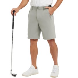 JHMORP Men's Golf Shorts Quick Dry Stretch Elastic Waist Lightweight Dress Athletic Summer Shorts (Light Grey,CA 40)