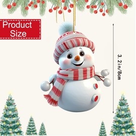 Small Ideas Christmas Snowman Ornament: 5 PCS Mini Xmas Tree Charms Decoration Set with Strings Santa Craft Present Garden House Window Wall Wreath Party Bag Outdoor Hanging Bauble Decor for Girl