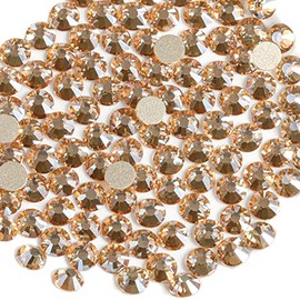 Beadsland 1440 diamantes de imitación de cristal con parte trasera plana, gemas redondas, sombra dorada, SS20, 0.181-0.189 in
