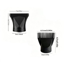 4 Pcs Universal Hair Dryer Nozzle Concentrator Attachment & Comb Diffuser for Blow Dryer, Flat Nozzle and Styling Tool Fits Most Hair Dryers（outer diameters of 1.69-1.77in）