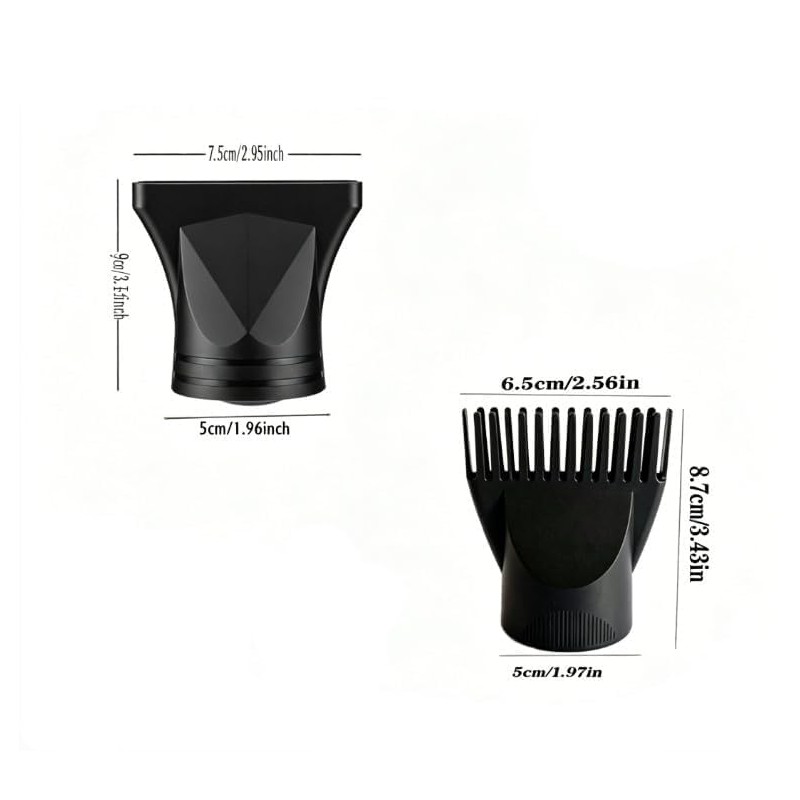 4 Pcs Universal Hair Dryer Nozzle Concentrator Attachment & Comb