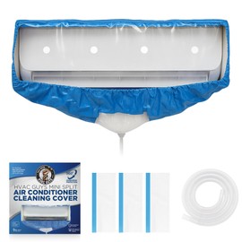 Mini Split Cleaning Bag | 360 Waterproof Design | Fits Systems 27in - 39in Long | Mini Split Cleaning Kit Includes Overspray Guards and Drain Hose