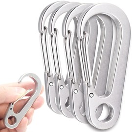 DOKEEP SUS420J2 Stainless Steel Heavy Duty Large Size Carabiner Mini Carabiner Load Capacity 440.1 lbs (200 kg) Snap Hook, Lightweight, Durable, Stylish, Multifunctional, Spring Hooks, 2.8 inches (7 cm) (4)