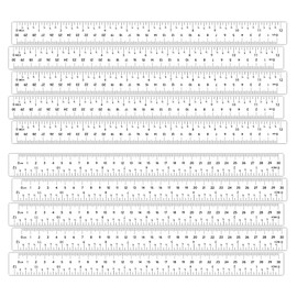 Removable Stickers - 12" Rulers for School, White Rulers with Inches, Centimeters and Millimeters (10 Pack)