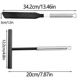 Set of 2 Stainless Steel Dough Distributors, Crepes Distributor and Spatula, Crepe Turner Dough Distributor, T Shape Crepes Distributor, Crepes Accessories, Crepes Spatula, for Home, Kitchen, Baking,