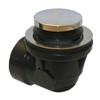 LASCO 03-4950 Bathtub Drain Elbow with Tiptoe Style Stopper with 1 1/2-Inch ABS Fitting, Chrome Plated