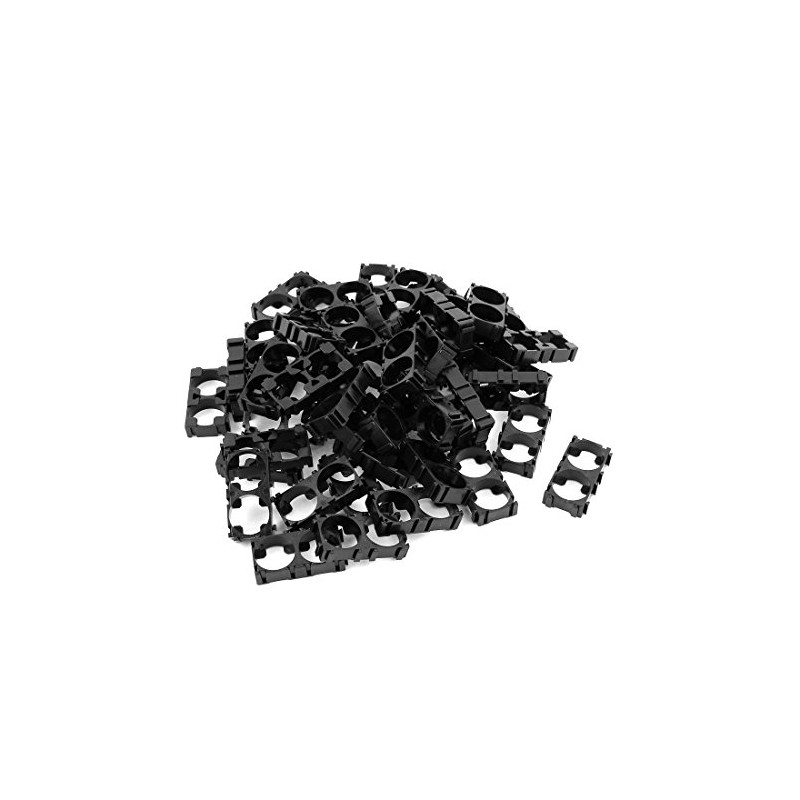 Copapa 50pcs Black 18mm /0.7" Hole 18650 Lithium Battery Double