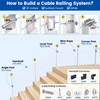 Muzata Stair Cable Railing Post 36 Inch for 25-35 Degrees