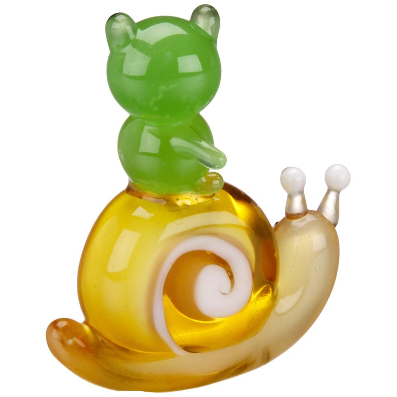 Cute Frog Handmade Glass Craft Snail Ride Frog CYK941