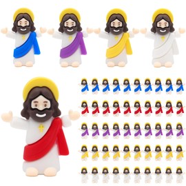Yelakey 50 Pcs Baby Jesus Figures Mini Jesus Figurines in Bulk Original Design Tiny Jesus Figures Small Jesus for Hide and Seek Religious Favors Sunday School Baptism Gift Easter Egg Stuffers