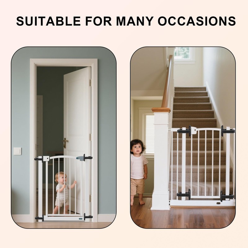 2pcs Baby Gate Banister Adapters, Black No-Drill Mounting Accessories Universal