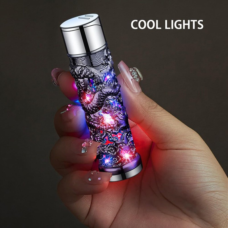 MACHYAO Creative Shiny Dragon Torch Lighter - Windproof, Jet Red