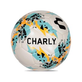 Charly Reptar Striker Soccer Ball - Textured External Casing, Durable Rubber Bladder, Superior Ball Handling and Touch (Orange/White, 5)