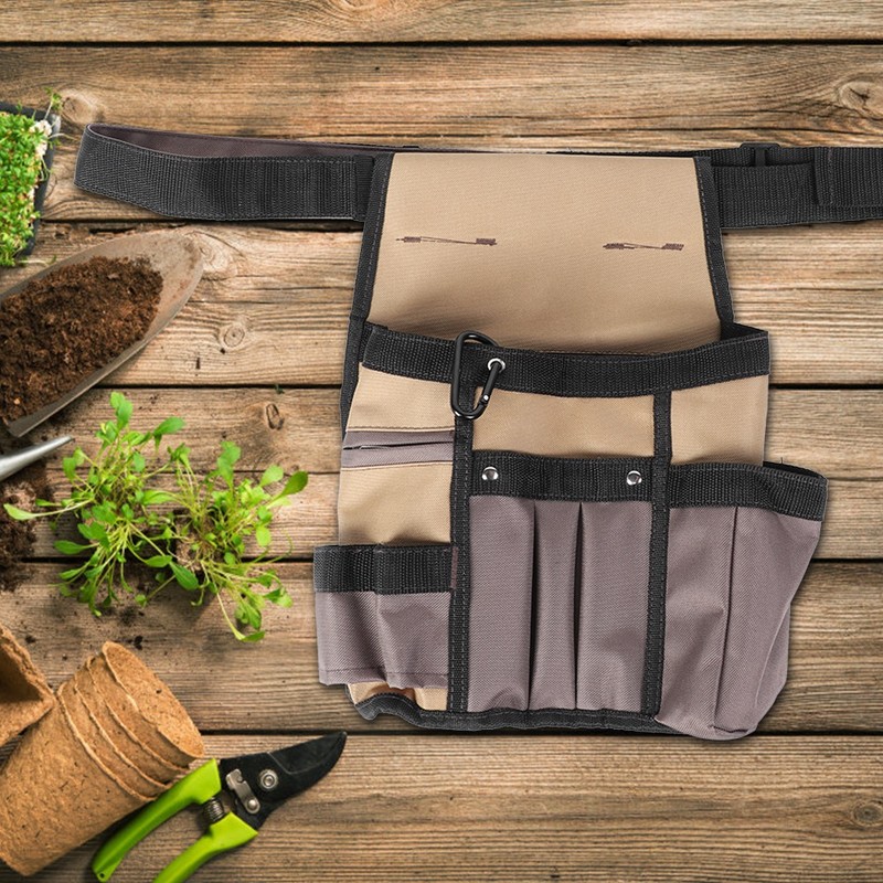 Multifunctional Adjustable 10 Pockets Portable Garden Tool Holder Waist Bag