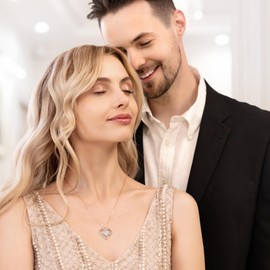 KIMBI STAR 925 Sterling Silver 18K Rose Gold Plated Necklace, Anniversary & Birthday Gift For Her, Mom & Wife Gift