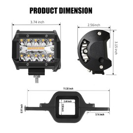 BESTZHEYU 4 Inch 60W LED Hitch Light with 3 Inch Tow Hitch Brackets