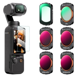 K&F CONCEPT OSMO Pocket 3/4 Magnetic Filter UV+CPL+ND16/PL+ND32/PL+ND64/PL+ND256/PL Enhances Contrast, Eliminates Reflection, Dimming, Lens Protection, High Transmittance, 28-Layer Nano Coating, Protective Filter, Waterproof and Anti-Fouling