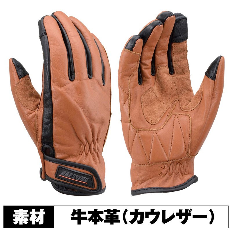 Daytona HBG-109 17745 Motorcycle Gloves, Large, Cowhide Leather, Standard, Touchscreen