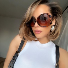 Super OVERSIZED XXL Very Large Round Dark Sunglasses Women SHADZ BIG LORENA Half Face Full UV Protection UV Blocking Lenses - Color: TORTOISE HAVANA