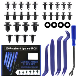 Fsaklaskdy 265 Stück Befestigungsclips Auto, Kunststoffschrauben, 6 Arten Türverkleidung Clips Nylon Stoßstange Spreiznieten Karosserie, Kunststoffnieten, Auto Befestigung Clips Set, Befestigungssatz