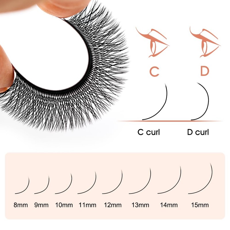 NATUHANA WW Clover Eyelash Extension 0.07 mm D Curls 9-15