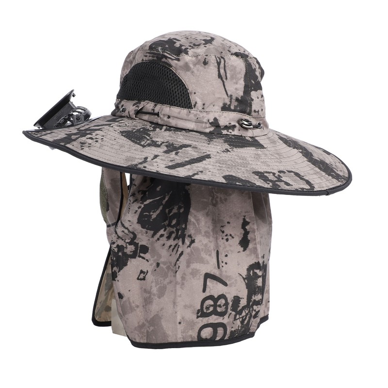 Wide Brim Solar Fan Hat Outdoor Fishing Sunscreen Quick Drying