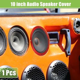 ACROPIX Universal 10" Car Speaker Grills Cover Mesh Round 10 Inch Audio Speaker Subwoofer Guard Protector Case with Mounting Screws Iron Red - Pack of 1