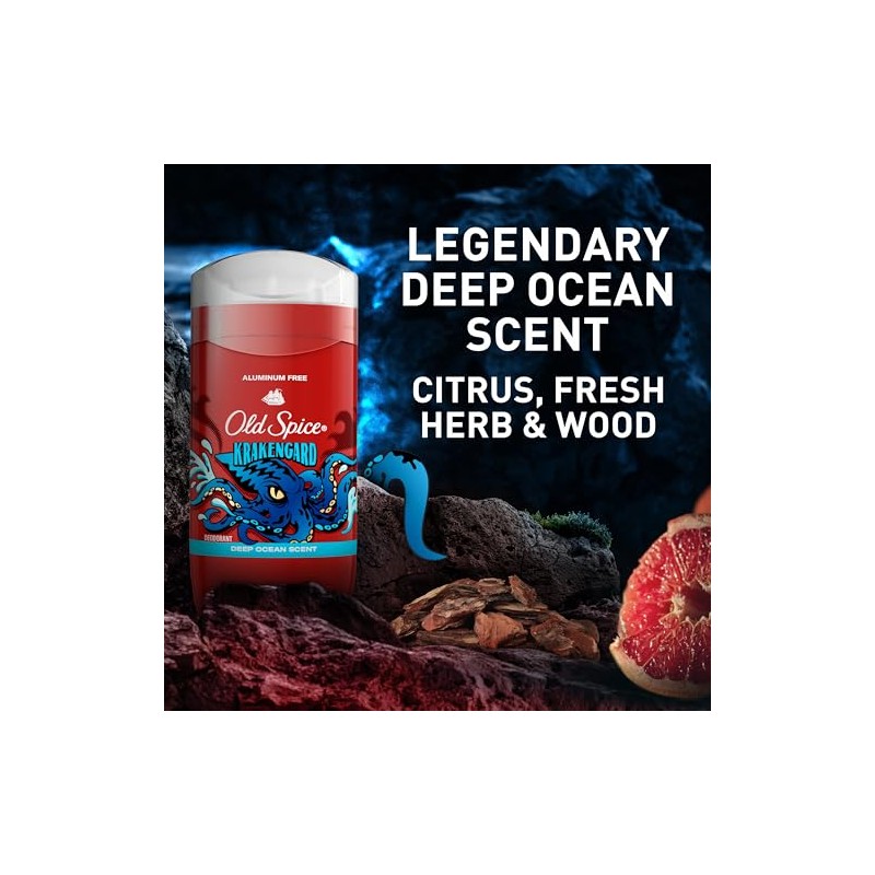 Old Spice Desodorante Libre de Aluminio para Hombre, Krakengard, 48