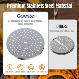 Geesta Stainless Steel Turkey Fryer Stand Kit, Heavy Duty Turkey Fryer Accessories Includes Lifter Hook, Vertical Rack and Perforated Holder Base for Deep Frying Pot