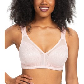 HACI Women's Full Coverage Minimizer Bra Non Padded Wirefree Full Figure Plus Size Bras for Large Bust(38B, Pink)