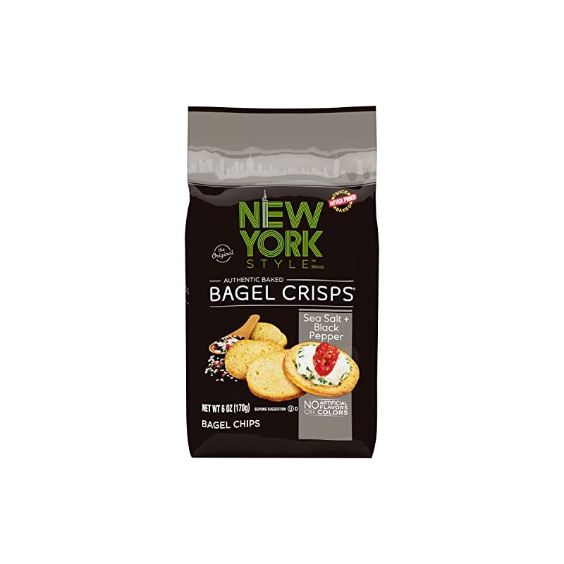 New York Style Bagel Crisps, Sea Salt & Cracked Pepper,