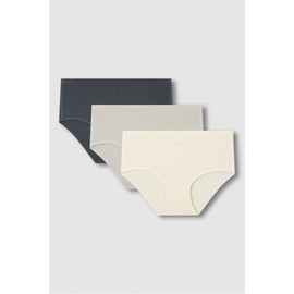 JAJU [JAJU] Women's Modal No-Line Hip Hugger Panty 3-Pack_Lemon