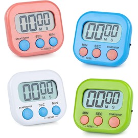 Magnetic Kitchen Timer Clock, Minute Cooking Timer,Digital Minute Countdown Timer,4 Color Digital Alarm Clock for Kitchen Cooking Classroom Gym Study Teeth Cleaning Kids Children (Pink)