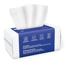 ourmed life Toallas de Limpieza Facial, 100 Unidades de Paños de Lavado Facial Biodegradables Desechables para Pieles Sensibles, Pañuelos Faciales Sin Pelusa para Limpieza, Cuidado de La Piel Y Desmaq