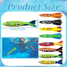 Diving Toy, 8 Pieces, Torpedo Toy, Swimming Pool Toy for Children, Summer Underwater Game and Diving Training, Summer Pool Party Gift for Boys and Girls, Gift, Summer