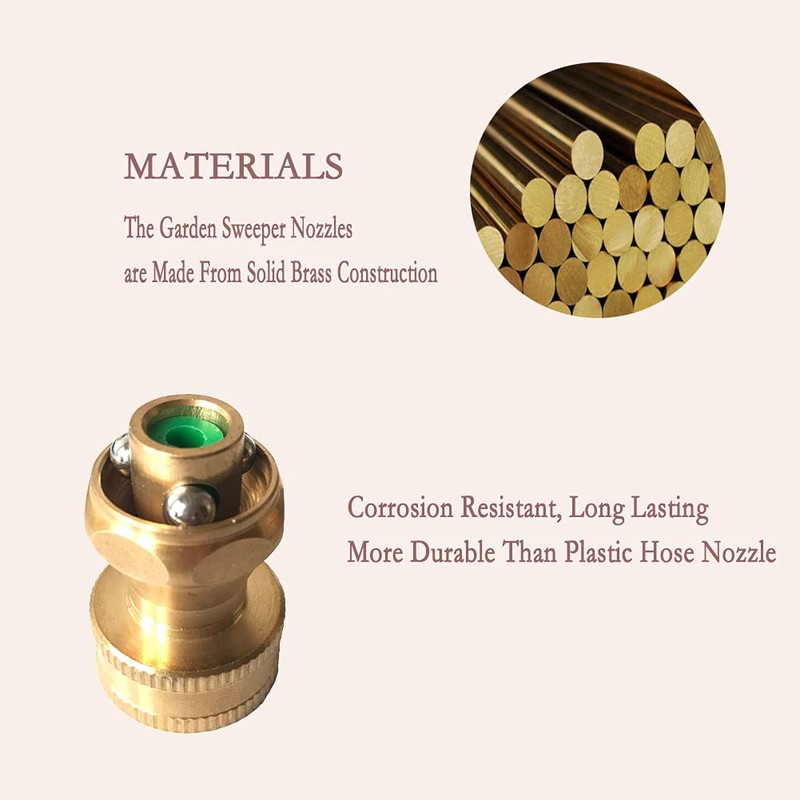 FUATY Heavy Duty Brass Hose Nozzle, 3PCS Adjustable Twist Pressure