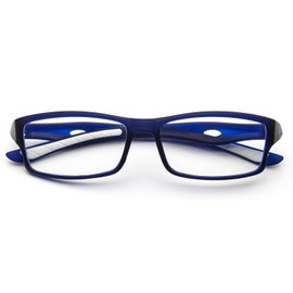 [REAVEE] 老眼鏡 ブルーライトカット スポーツ式 超弾性 PCメガネ 軽量 コンパクト おしゃれ ブルー +2.50