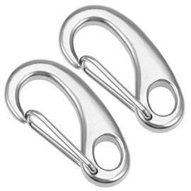 uxcell Spring Gate Snap Hook 50mm/1.96", 304 Stainless Steel, for DIY Crafts Keychains, Pack of 2