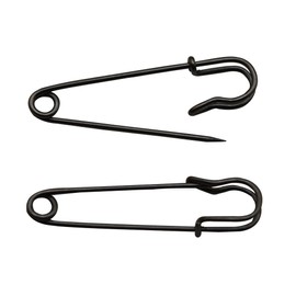 Amanaote Gun Black Safety Pins 37mm X 10 mm Size Jewelry For Kilts Blankets Skirts Crafts Pack of 30
