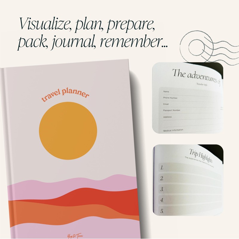 Yop & Tom Sunset Travel Planner - Vacation Planner with