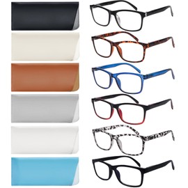SIGVAN 6 Pack Reading Glasses for Women Men Blue Light Blocking,Spring Hinge Anti Eyestrain/Glare Computer Readers (6 Mix, 2.50)