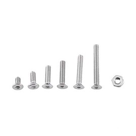 Tornillos de Cabeza Hexagonal y Tuercas M2, Surtido de 250 Piezas, Acero Inoxidable para Reparaciones y Proyectos Industriales
