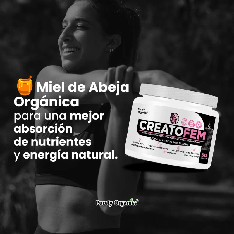 CreatoFem | Creatina Orgánica Para Mujeres | 30 Servicios Sabor