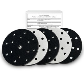 Pack of 5 Velcro Sanding Discs 150 mm, Accessories for Random Orbital Sanders, Sponge Sanding Soft Pad, Interface Cushion Pad, Special Replacement Pads for Sanders (15 Holes)