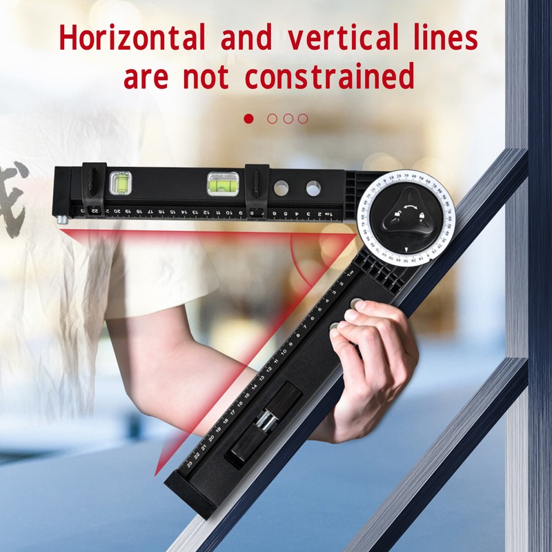 Woodworking Protractor Tool with Spirit Level Gauge Angle Finder Protractor