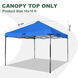 JANCANOPY 2PCS Canopy Replacement Top Silver Coated with Air Vent Upgraded Adjustable Straps for Most 10x10 Straight Leg Frame (Blue, 2Packs)