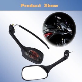 Black Rear View Mirrors Smoke Turn Signals Replacement for Suzuki GSXR 600 750 1000 2005-2016